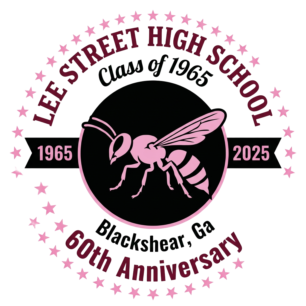 Lee Street High School Class of 1965 · 60th Anniversary commemorative crest with hornet mascot, Blackshear, Georgia